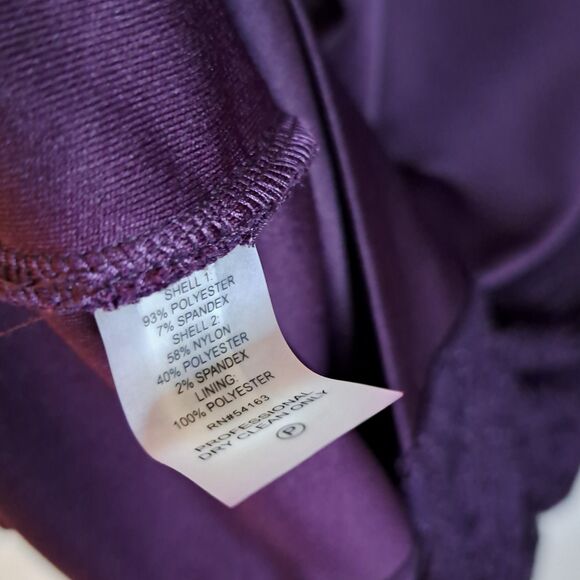 NEW Kelvin Clein Purple Lace Sleeve Sheath Dress Plus Size 16W Evening - Picture 11 of 13